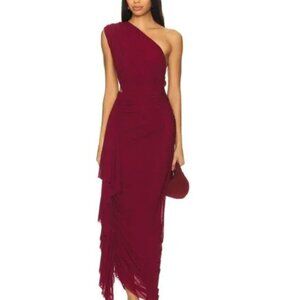 Superdown Juliet Midi Dress in Oxblood